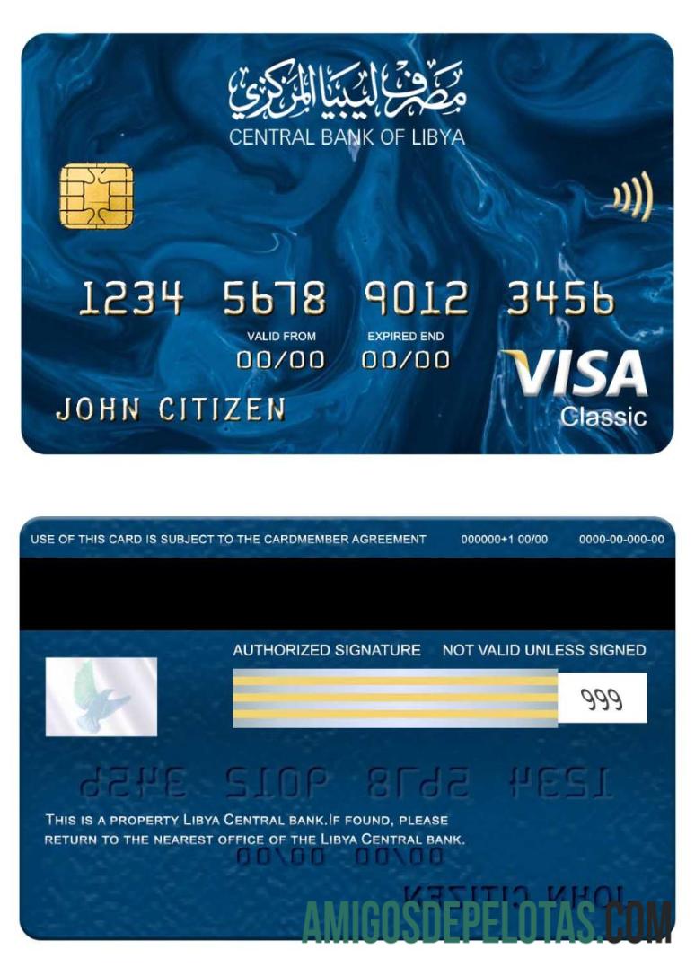 Libya Central Bank Visa Classic Card sample